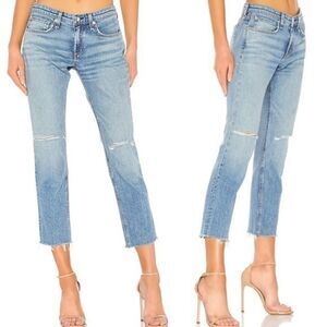 Rag & Bone Dre Low Rise Slim Boyfriend Jeans Boho Bohemian Distressed NWT $225